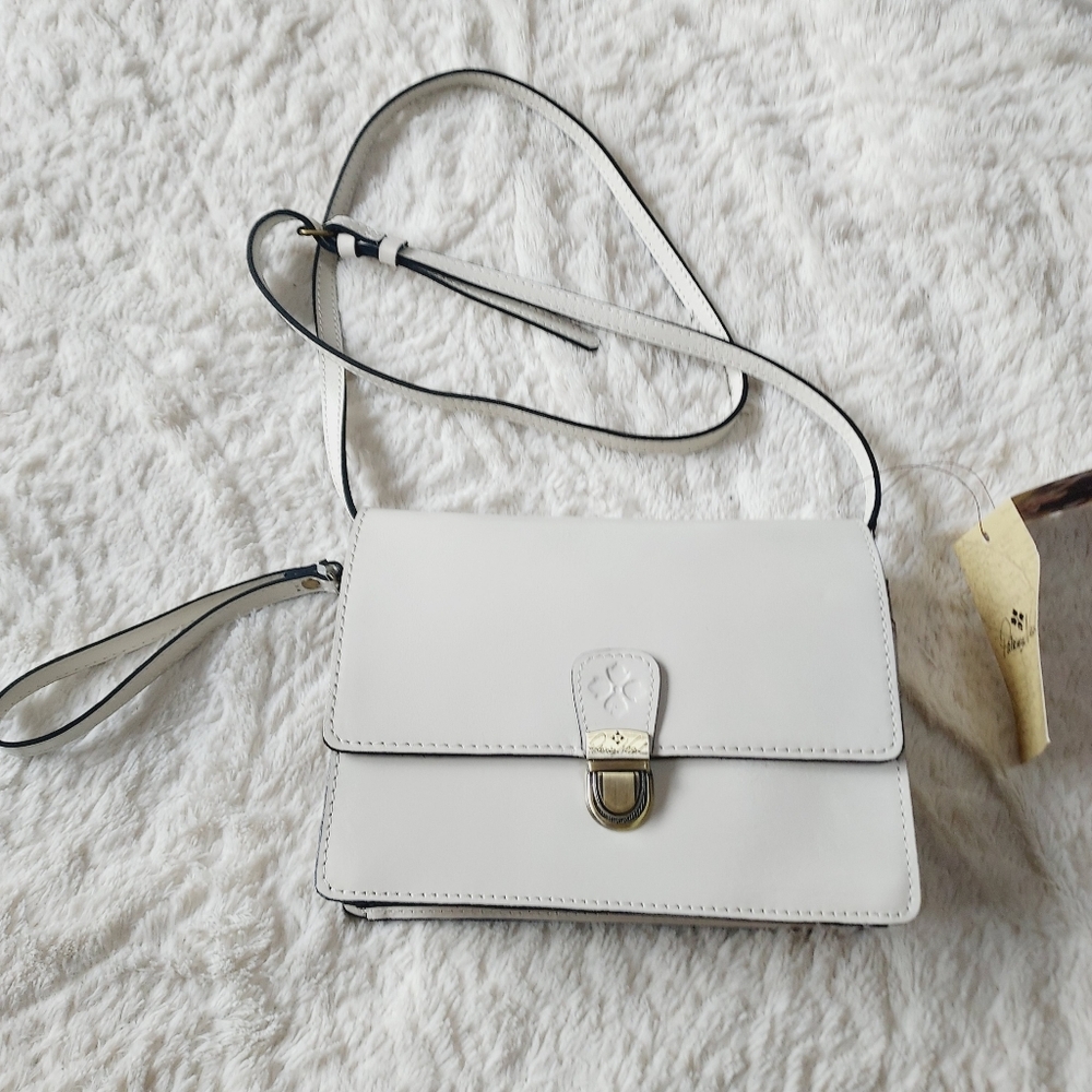 Patricia Nash Lanza Latte Leather Crossbody Bag NWT